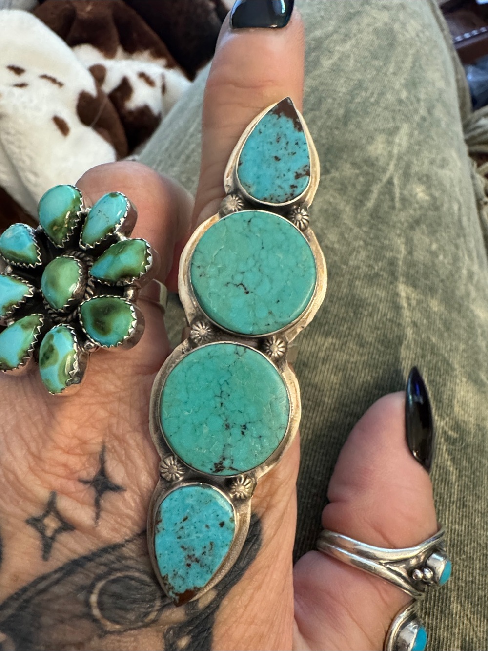 Turquoise Multi-Stone Statement Ring in Bright Turquoise